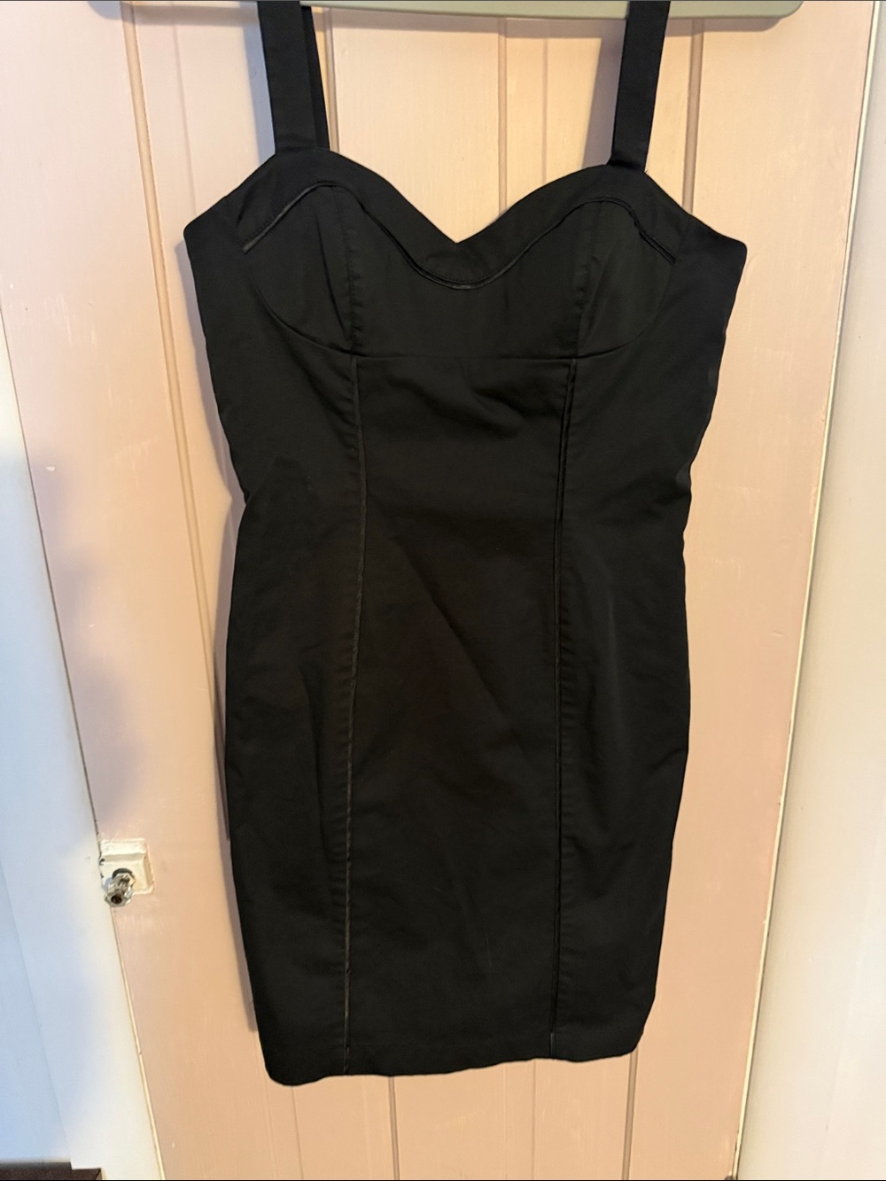 bebe Black Strapless Sweetheart Mini Dress